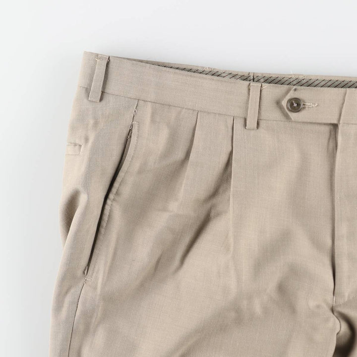 Ralph Lauren LAUREN Two-pleat slacks, men's size W36 (approx.) polyester Beige type Vintage Second Hand