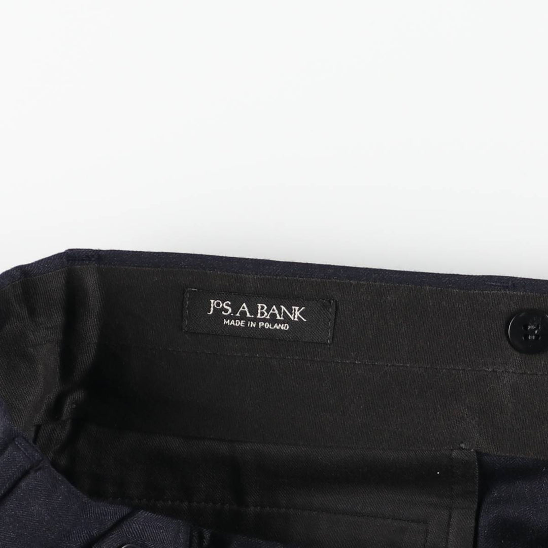 JOS. A. BANK Stripe Pattern Two-Pleat Wool Trousers/Slacks Men's W36 (approx.) wool black type Vintage Second Hand