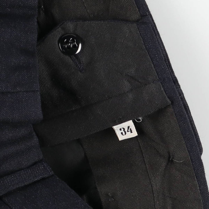 JOS. A. BANK Stripe Pattern Two-Pleat Wool Trousers/Slacks Men's W36 (approx.) wool black type Vintage Second Hand