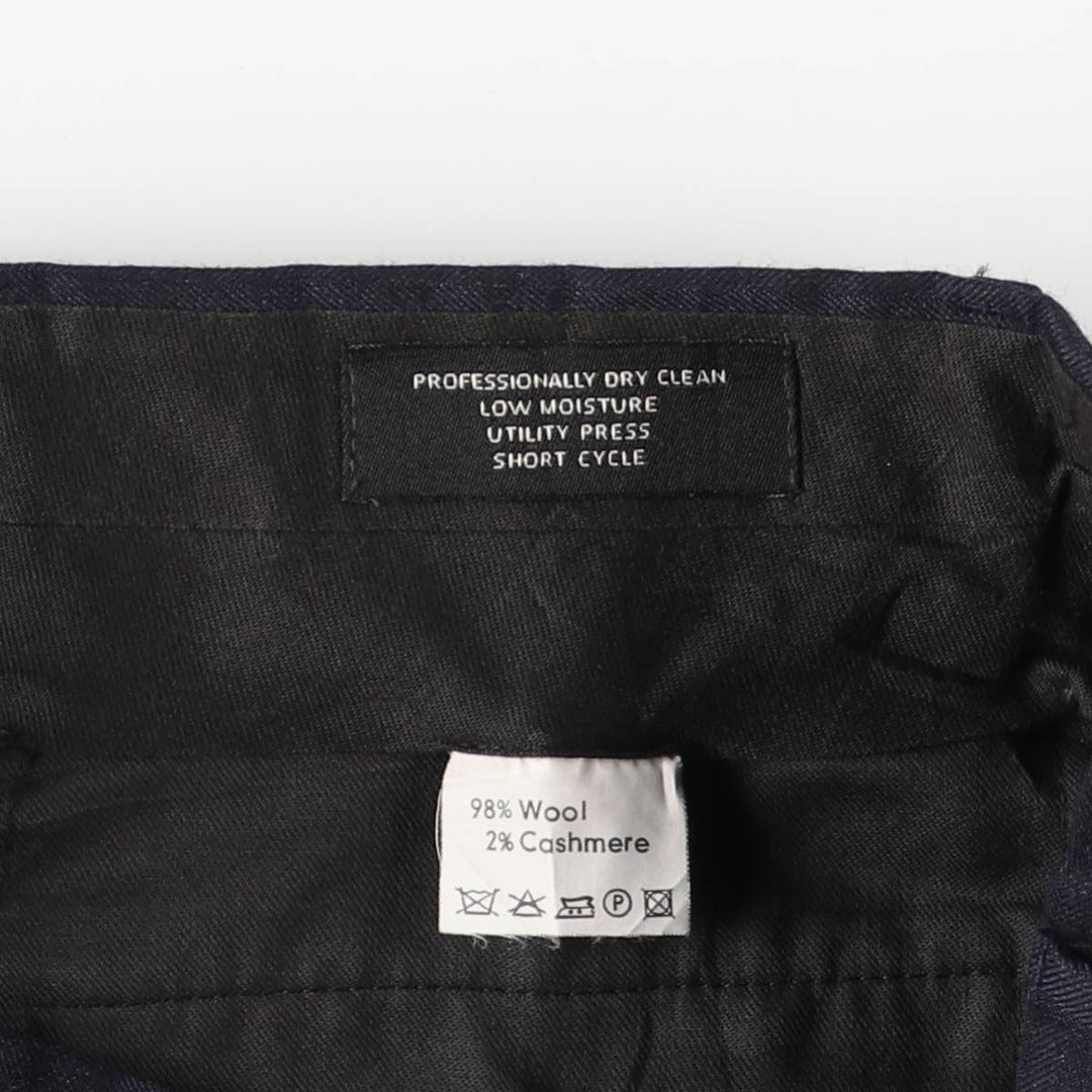 JOS. A. BANK Stripe Pattern Two-Pleat Wool Trousers/Slacks Men's W36 (approx.) wool black type Vintage Second Hand