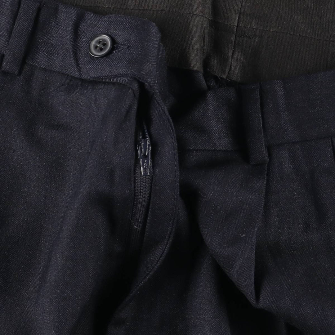 JOS. A. BANK Stripe Pattern Two-Pleat Wool Trousers/Slacks Men's W36 (approx.) wool black type Vintage Second Hand