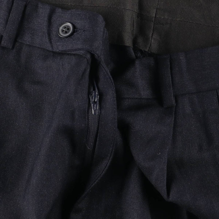 JOS. A. BANK Stripe Pattern Two-Pleat Wool Trousers/Slacks Men's W36 (approx.) wool black type Vintage Second Hand