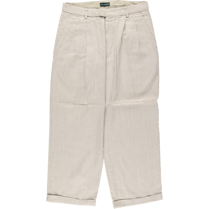 Dockers two-pleat slacks pants, men's size W33 (approx.) linen Beige type Vintage Second Hand
