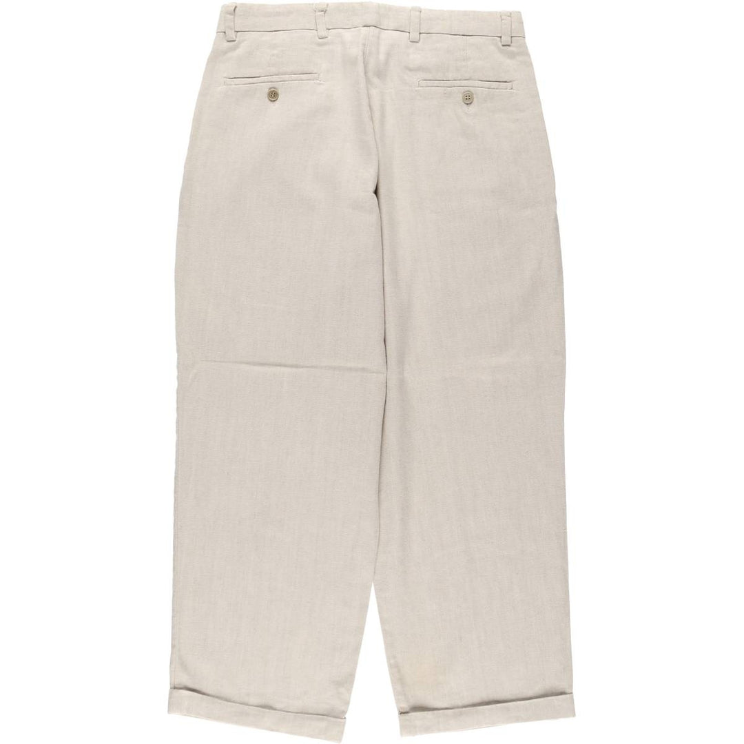 Dockers two-pleat slacks pants, men's size W33 (approx.) linen Beige type Vintage Second Hand