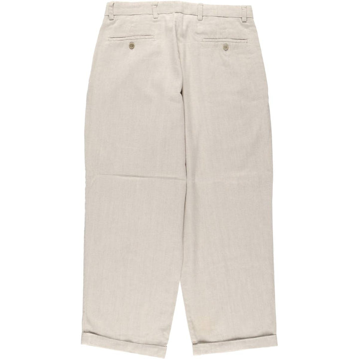 Dockers two-pleat slacks pants, men's size W33 (approx.) linen Beige type Vintage Second Hand