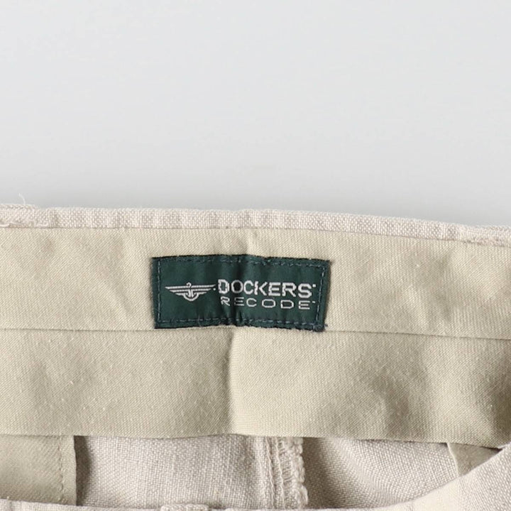 Dockers two-pleat slacks pants, men's size W33 (approx.) linen Beige type Vintage Second Hand