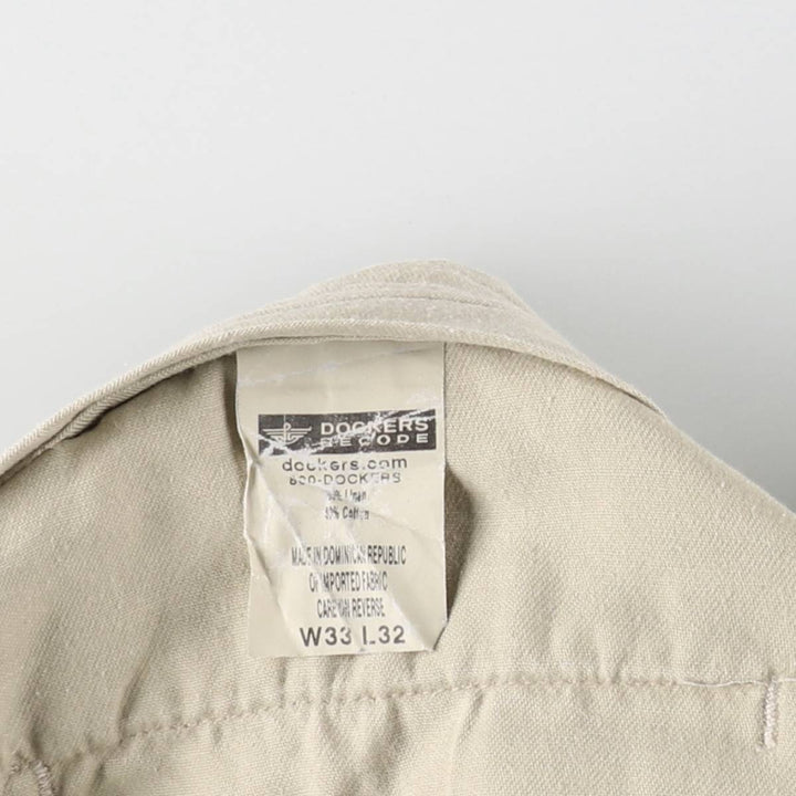 Dockers two-pleat slacks pants, men's size W33 (approx.) linen Beige type Vintage Second Hand