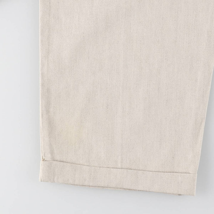 Dockers two-pleat slacks pants, men's size W33 (approx.) linen Beige type Vintage Second Hand