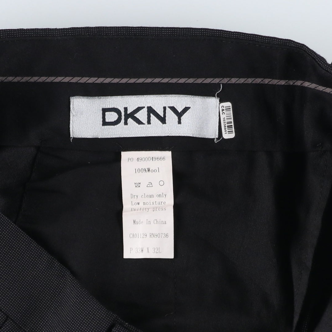 Donna Karan New York (DKNY) wool trousers/slacks, men's size W32 (approx.) wool black type Vintage Second Hand