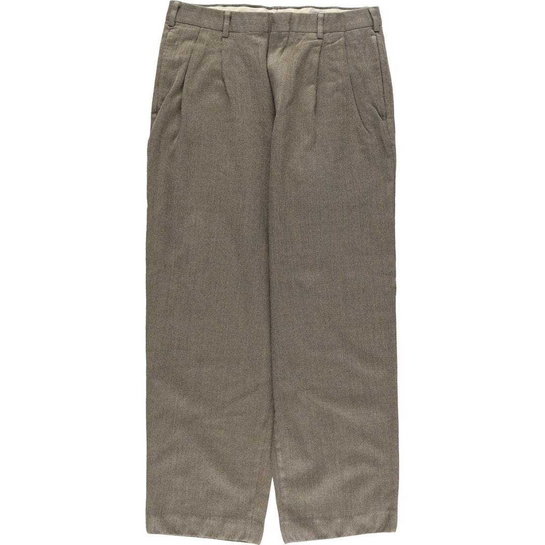 1990'S Eddie Bauer AKA Two-Pleat Wool Trousers, Men's Size W32 (approx.), Vintage wool gray type Vintage Second Hand