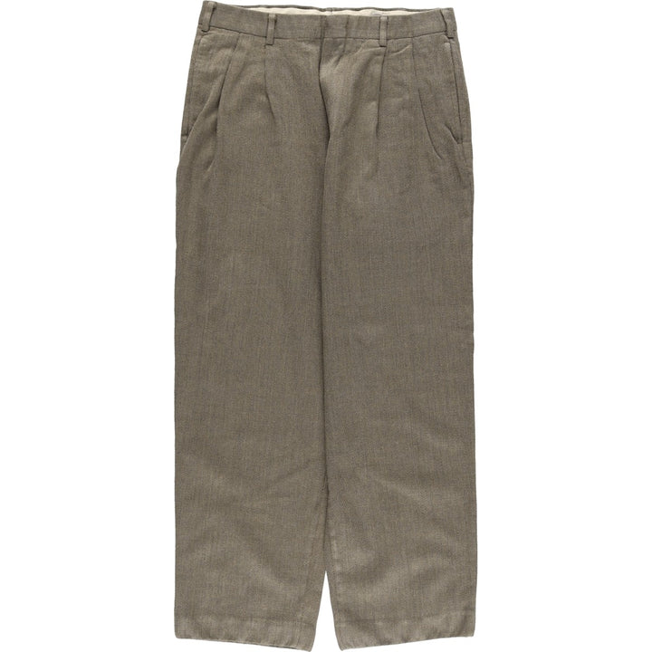 1990'S Eddie Bauer AKA Two-Pleat Wool Trousers, Men's Size W32 (approx.), Vintage wool gray type Vintage Second Hand