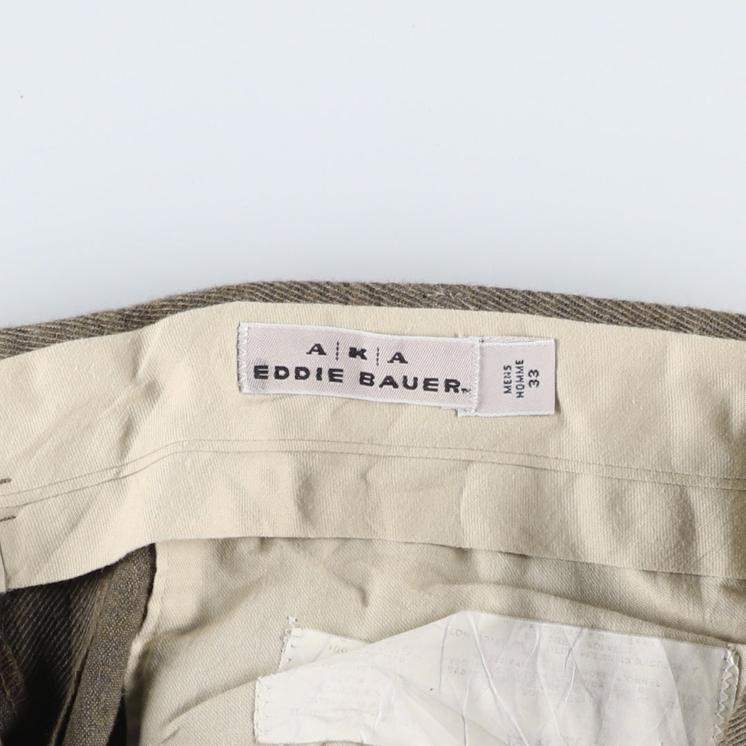 1990'S Eddie Bauer AKA Two-Pleat Wool Trousers, Men's Size W32 (approx.), Vintage wool gray type Vintage Second Hand