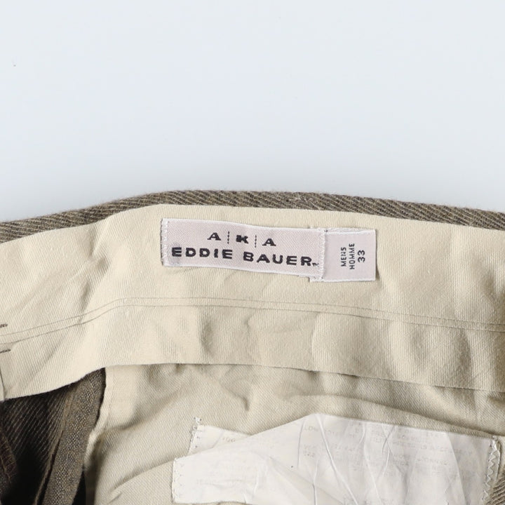 1990'S Eddie Bauer AKA Two-Pleat Wool Trousers, Men's Size W32 (approx.), Vintage wool gray type Vintage Second Hand