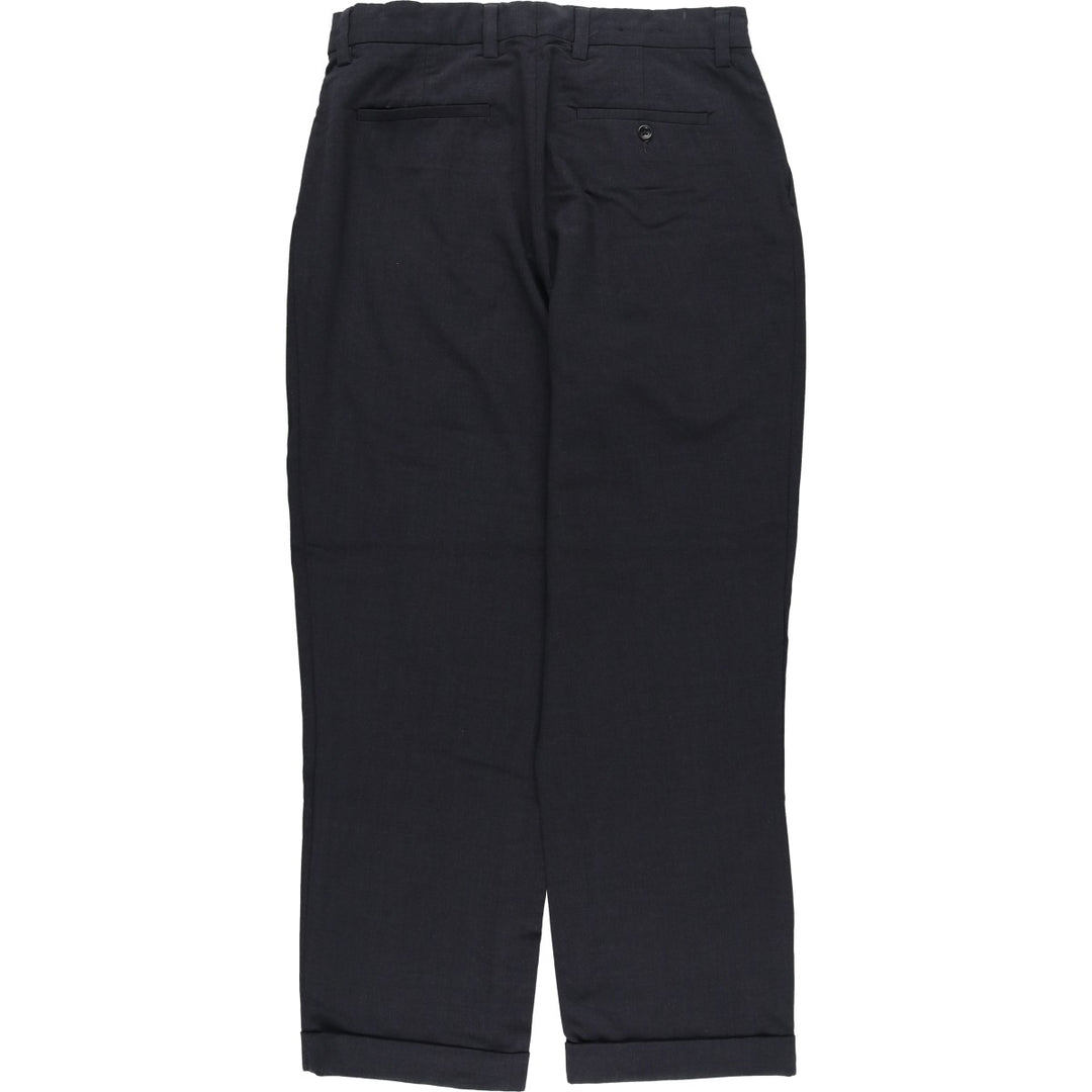 2000'S Banana Republic Smithfield Two-Pleat Wool Trousers/Slacks, Men's Size W34 (approx.) wool Charcoal Vintage Second Hand