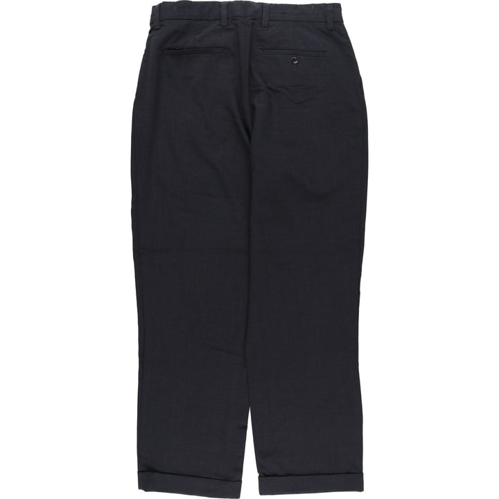 2000'S Banana Republic Smithfield Two-Pleat Wool Trousers/Slacks, Men's Size W34 (approx.) wool Charcoal Vintage Second Hand