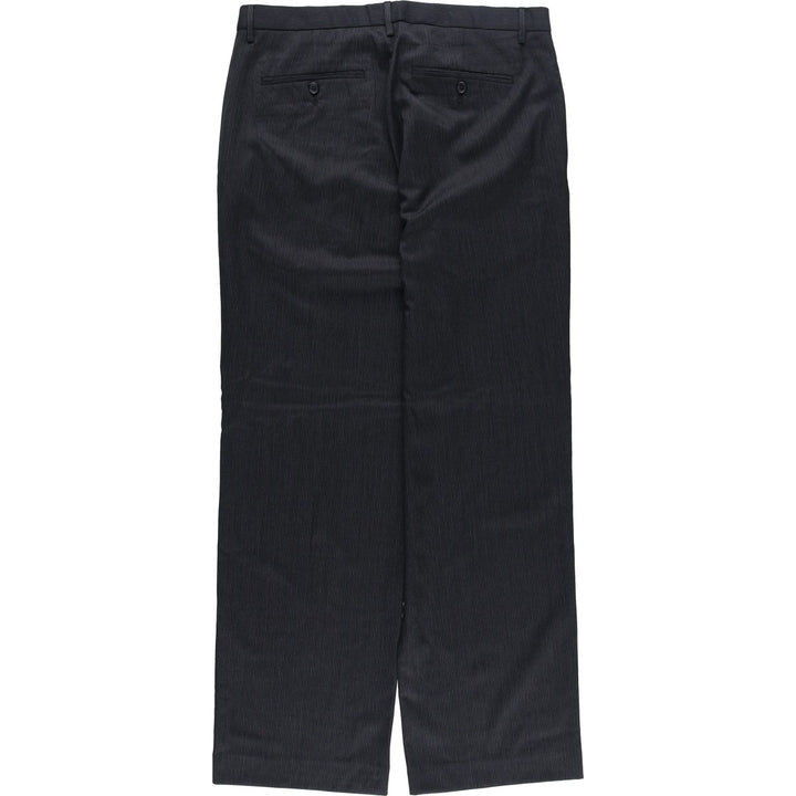 2000s- Calvin Klein striped wool trousers/slacks, men's size W34 (approx.) wool black type Vintage Second Hand