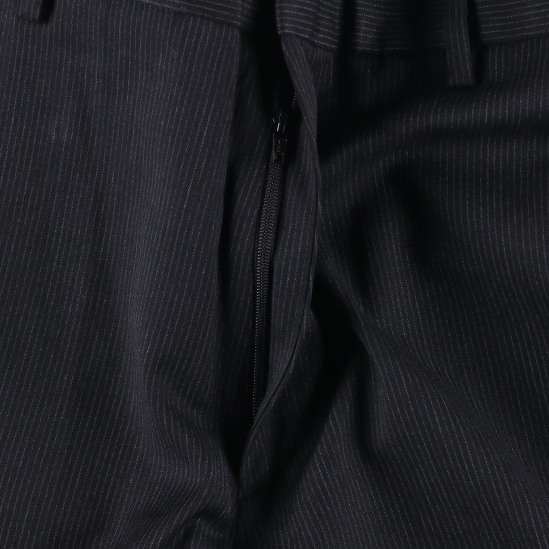 2000s- Calvin Klein striped wool trousers/slacks, men's size W34 (approx.) wool black type Vintage Second Hand
