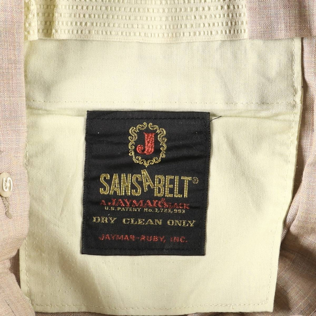 SANSABELT Men's Slacks Pants, Size W34 (approx.), Vintage unclear Beige type Vintage Second Hand