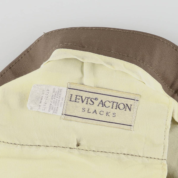 1980'S Levi's Action Slacks, Men's W33 (approx.), Vintage unclear brown type Vintage Second Hand