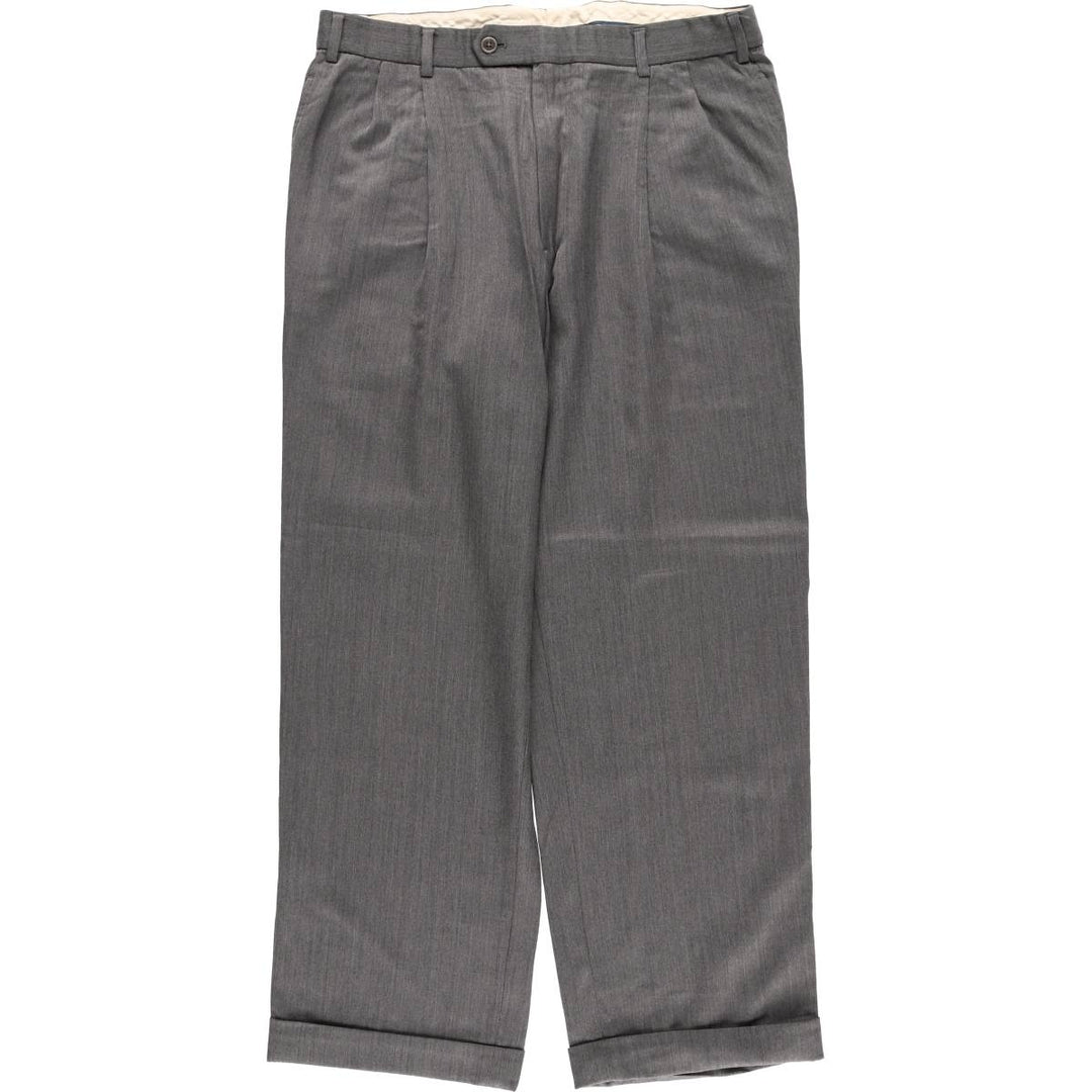 Brooks Brothers Two-pleat Wool Pants and Slacks, Made in Canada, Men's Size W34 wool gray type Vintage Second Hand