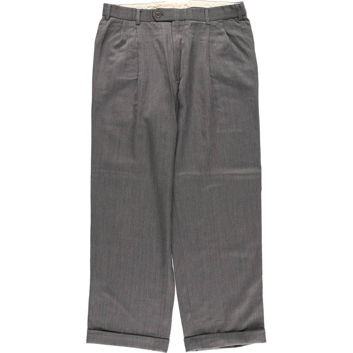 Brooks Brothers Two-pleat Wool Pants and Slacks, Made in Canada, Men's Size W34 wool gray type Vintage Second Hand