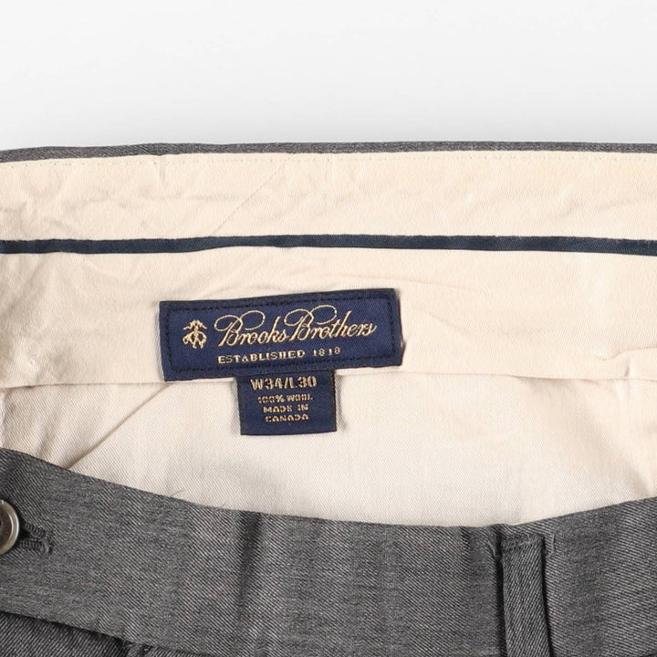 Brooks Brothers Two-pleat Wool Pants and Slacks, Made in Canada, Men's Size W34 wool gray type Vintage Second Hand