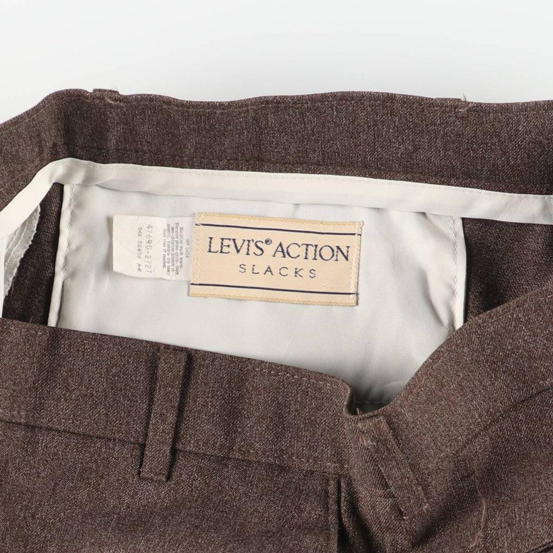Vintage 1980'S Levi's Action Slacks, Men's Size 35 unclear brown type Vintage Second Hand