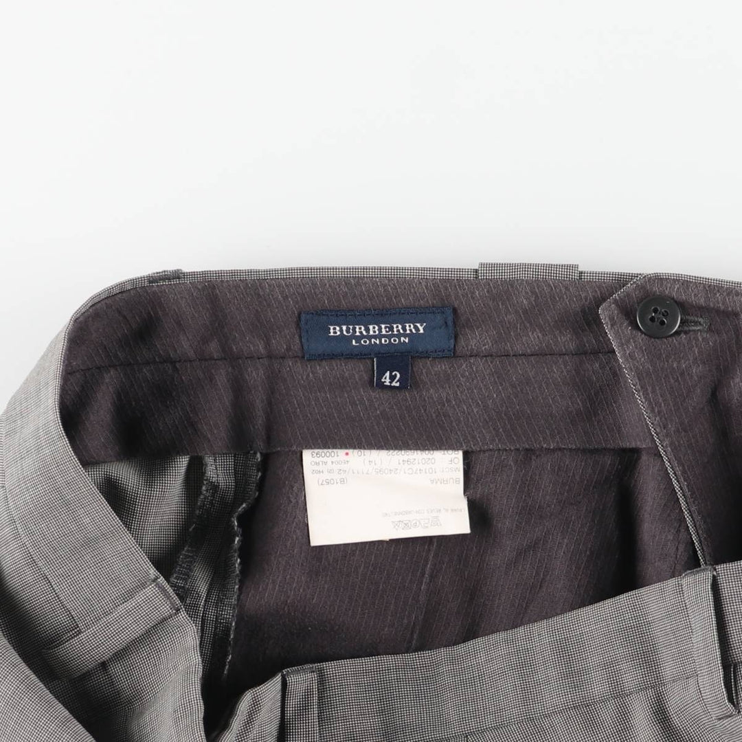 Burberry's BURBERRY LONDON One-tuck wool trousers, men's size W32 (approx.) wool black type Vintage Second Hand