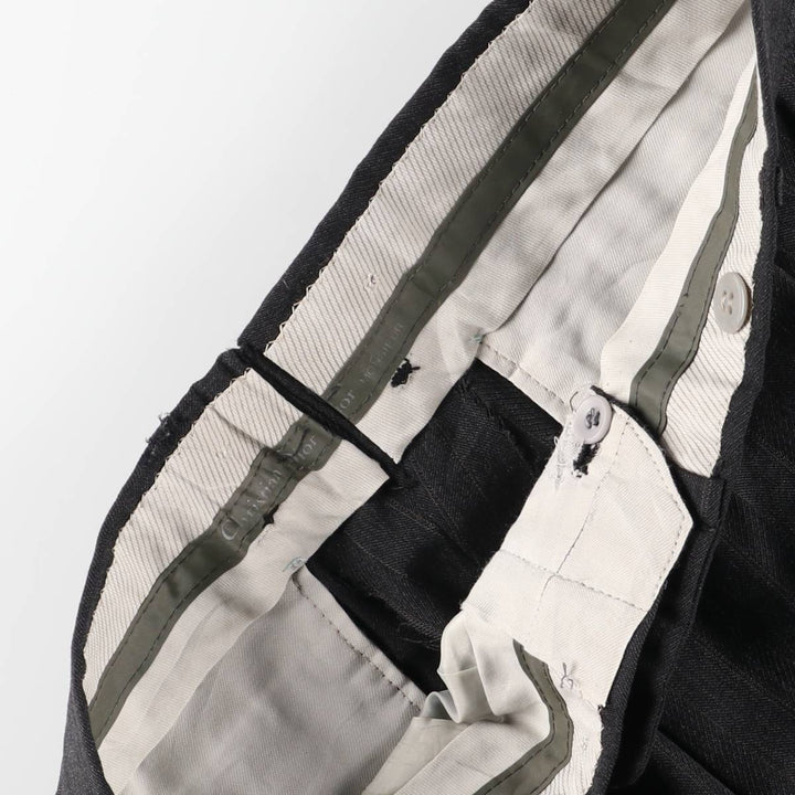 Christian Dior MONSIEUR Stripe Pattern Two-Pleat Slacks Pants Men's W33 (approx.) Vintage unclear Charcoal Vintage Second Hand
