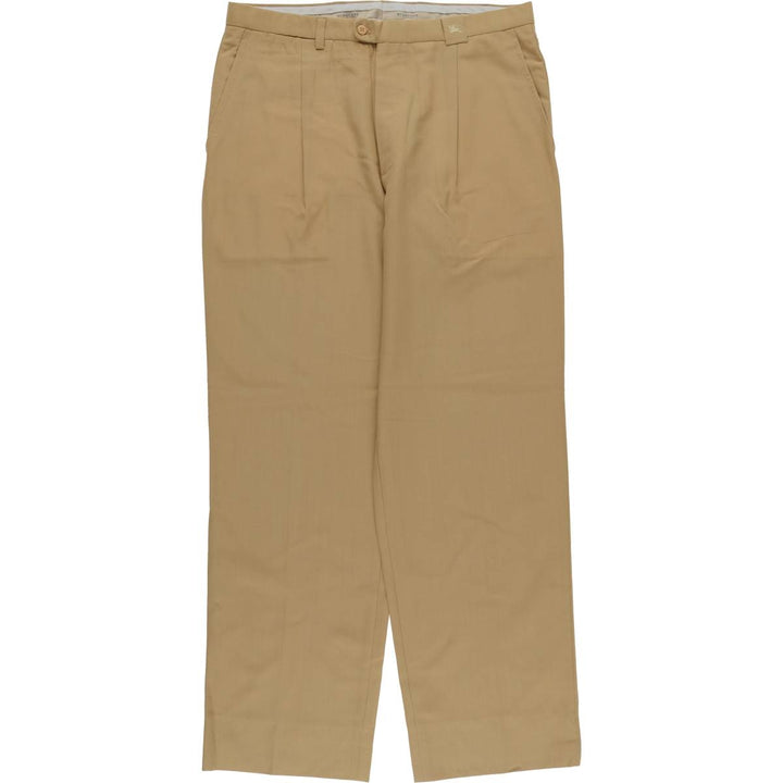 Burberry's BURBERRY LONDON One-tuck wool trousers/slacks, made in Spain, men's size W34 (approx.) wool Beige type Vintage Second Hand