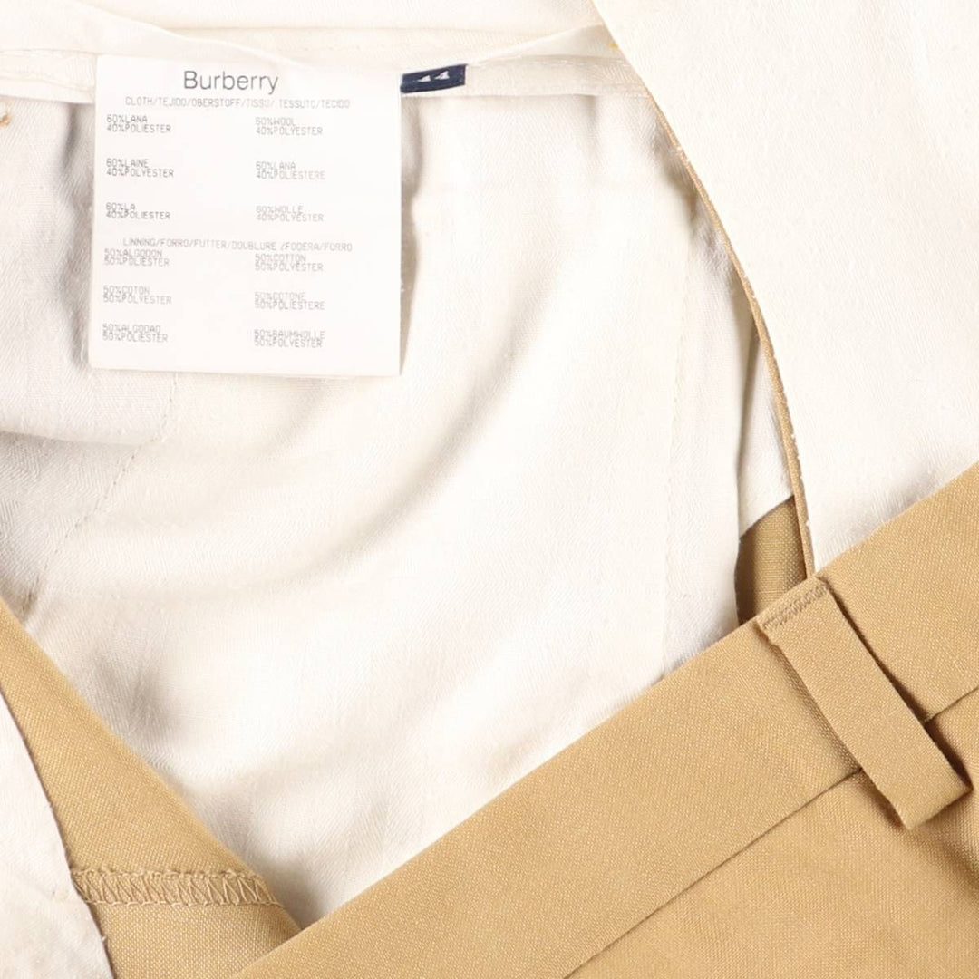Burberry's BURBERRY LONDON One-tuck wool trousers/slacks, made in Spain, men's size W34 (approx.) wool Beige type Vintage Second Hand