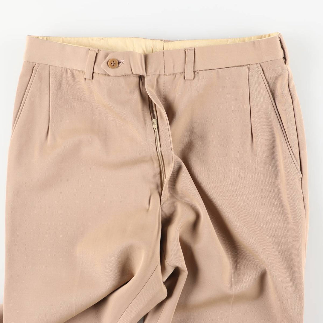 One-pleat slacks, men's size W31 (approx.), vintage. unclear Beige type Vintage Second Hand