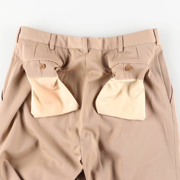 One-pleat slacks, men's size W31 (approx.), vintage. unclear Beige type Vintage Second Hand