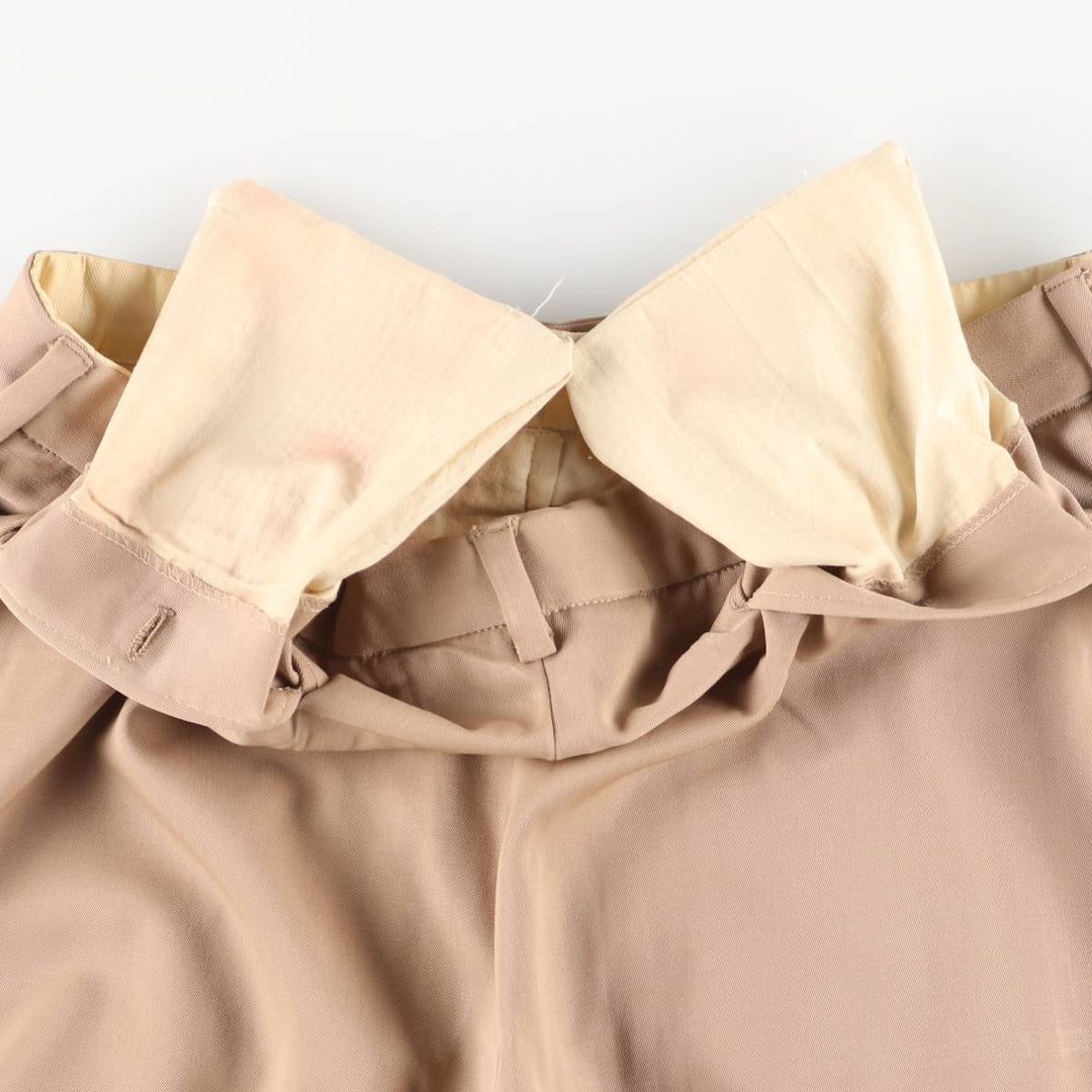 One-pleat slacks, men's size W31 (approx.), vintage. unclear Beige type Vintage Second Hand