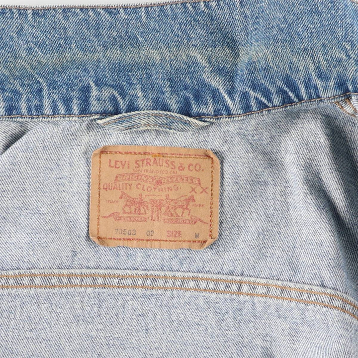 90'S Levi's 70503-0214 Denim Jacket, Men's Size Medium, Vintage cotton blue type Vintage Second Hand