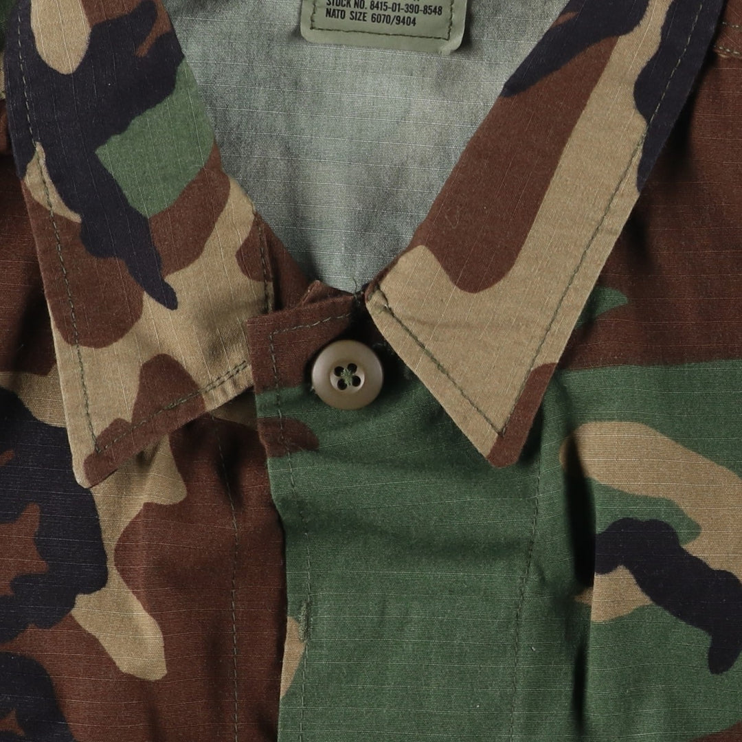 Camouflage Woodland Camo Ripstop BDU Military Jacket, Medium-Short (Men's Size M) Nylon Khaki type Vintage Second Hand