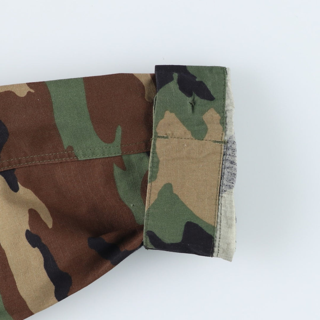 Camouflage Woodland Camo Ripstop BDU Military Jacket, Medium-Short (Men's Size M) Nylon Khaki type Vintage Second Hand