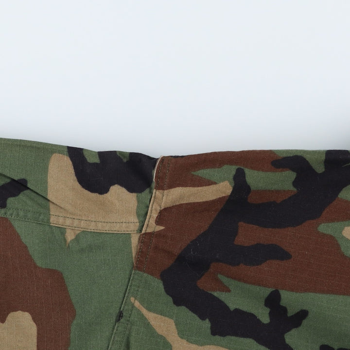 Camouflage Woodland Camo Ripstop BDU Military Jacket, Medium-Short (Men's Size M) Nylon Khaki type Vintage Second Hand
