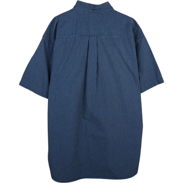 J.Crew Short-Sleeve Button-Down Check Shirt, Men's Size XL (approx.) cotton blue type Vintage Second Hand