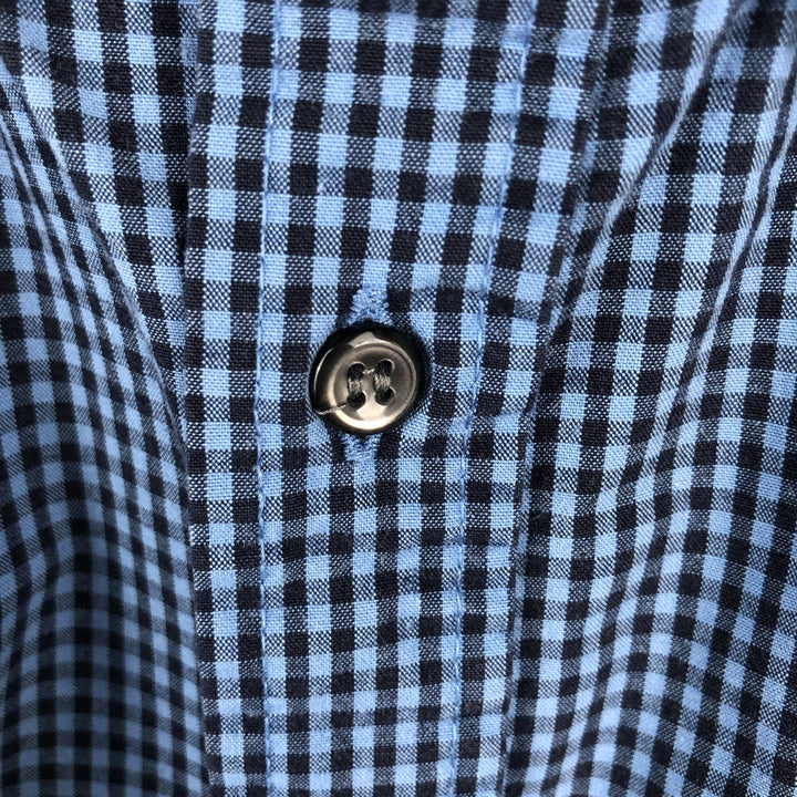 J.Crew Short-Sleeve Button-Down Check Shirt, Men's Size XL (approx.) cotton blue type Vintage Second Hand