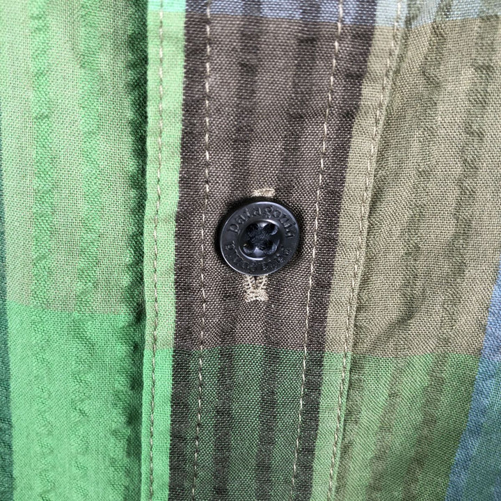 Patagonia Packerwear Shirt 53002SP13 Seersucker Check Pattern Short Sleeve Poly Shirt Box Shirt Men's XL Equivalent polyester green type Vintage Second Hand