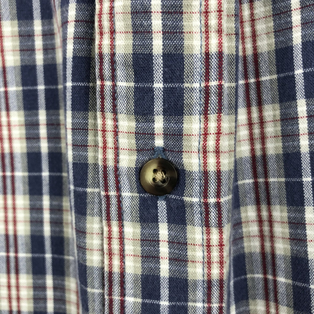 Eddie Bauer short-sleeved cotton check shirt, size L for men cotton blue type Vintage Second Hand