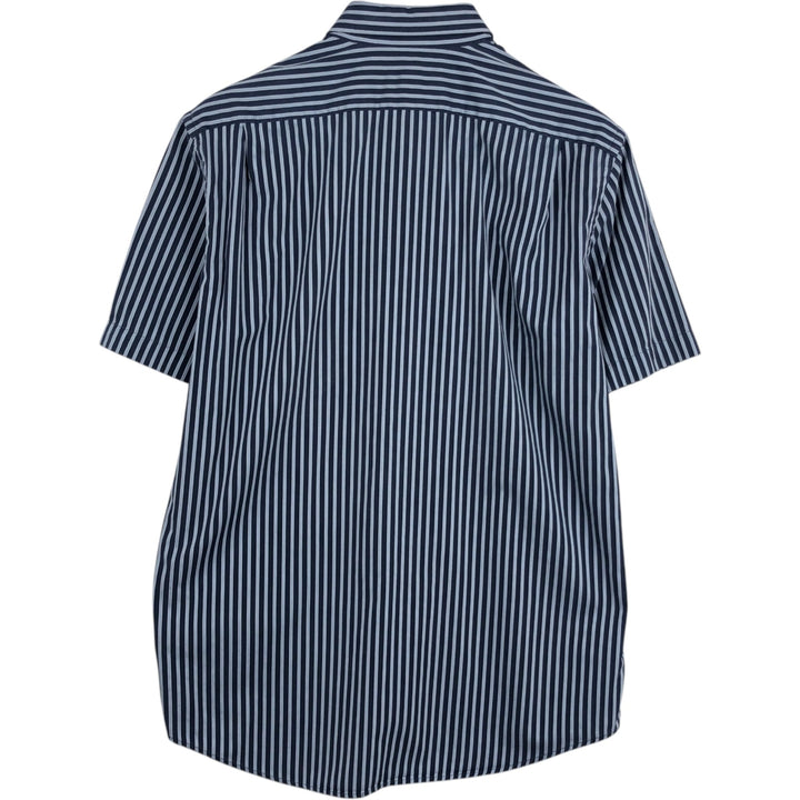 Lacoste LACOSTE short sleeve button down striped shirt men's size L cotton navy blue type Vintage Second Hand