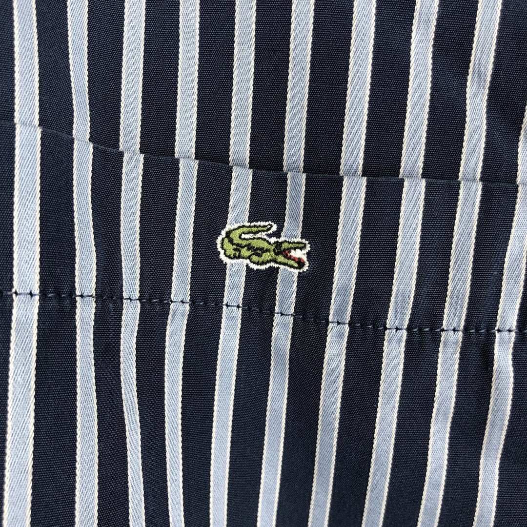 Lacoste LACOSTE short sleeve button down striped shirt men's size L cotton navy blue type Vintage Second Hand