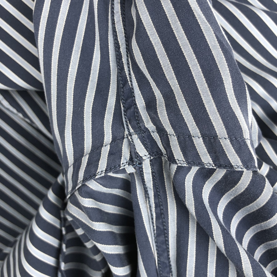 Lacoste LACOSTE short sleeve button down striped shirt men's size L cotton navy blue type Vintage Second Hand