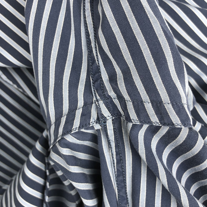 Lacoste LACOSTE short sleeve button down striped shirt men's size L cotton navy blue type Vintage Second Hand