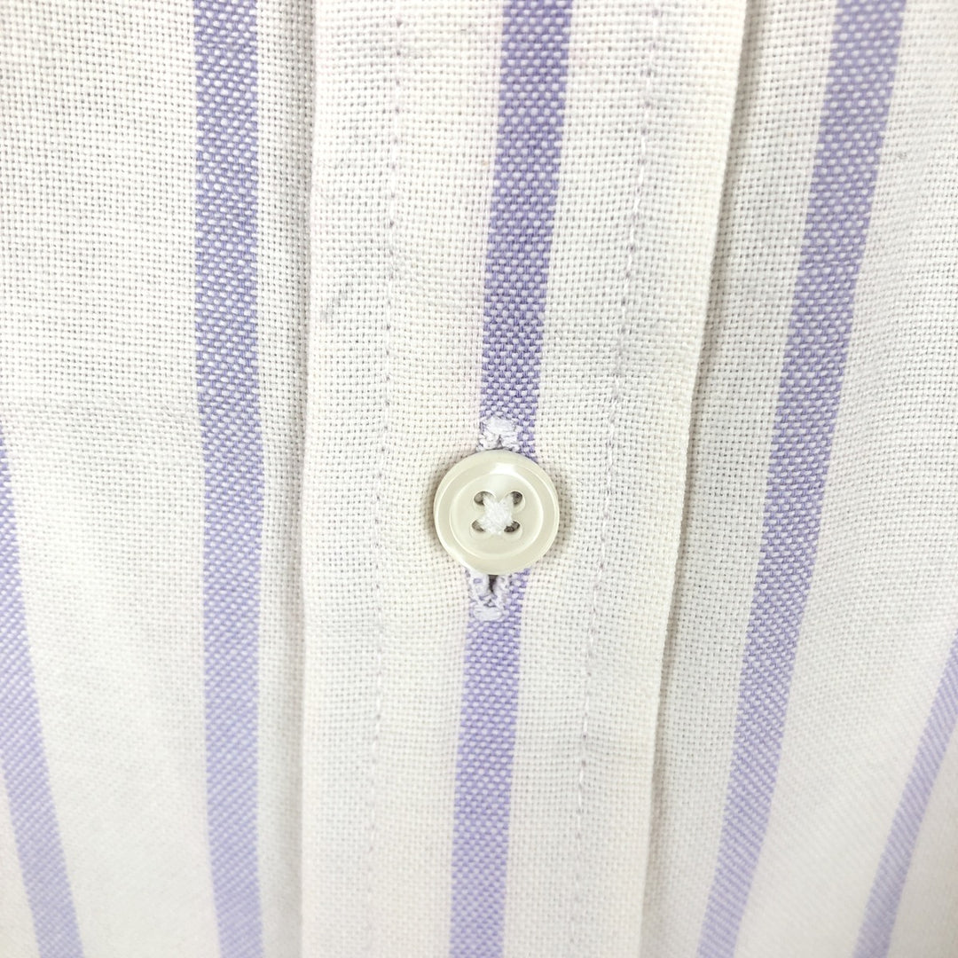 90'S Gap (Old Gap) Button-Down Short-Sleeve Cotton Striped Shirt, Made in Canada, Men's Size L (Equivalent), Vintage cotton white type Vintage Second Hand