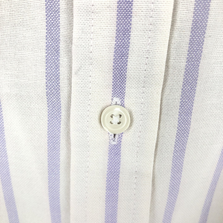 90'S Gap (Old Gap) Button-Down Short-Sleeve Cotton Striped Shirt, Made in Canada, Men's Size L (Equivalent), Vintage cotton white type Vintage Second Hand