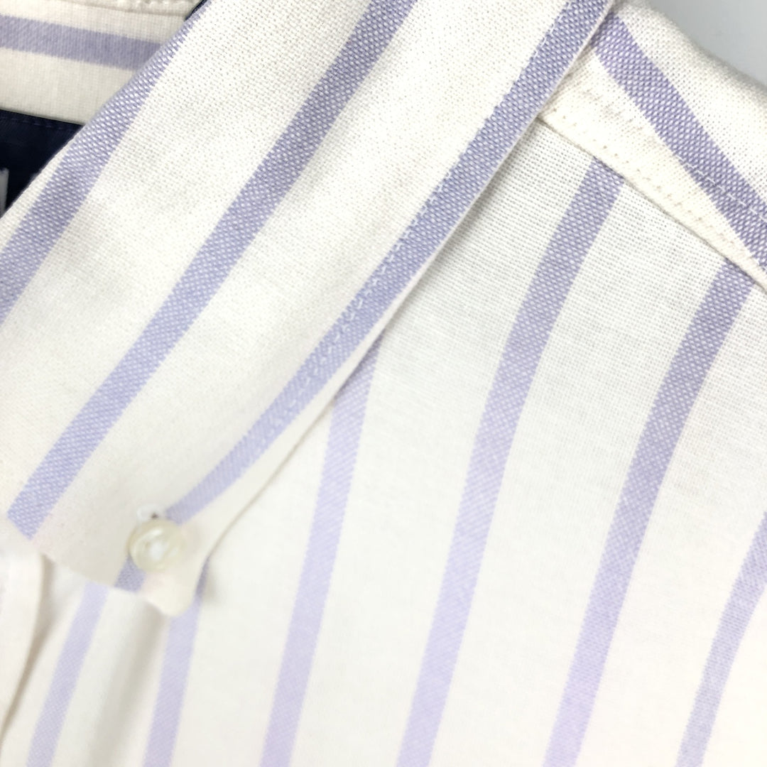 90'S Gap (Old Gap) Button-Down Short-Sleeve Cotton Striped Shirt, Made in Canada, Men's Size L (Equivalent), Vintage cotton white type Vintage Second Hand