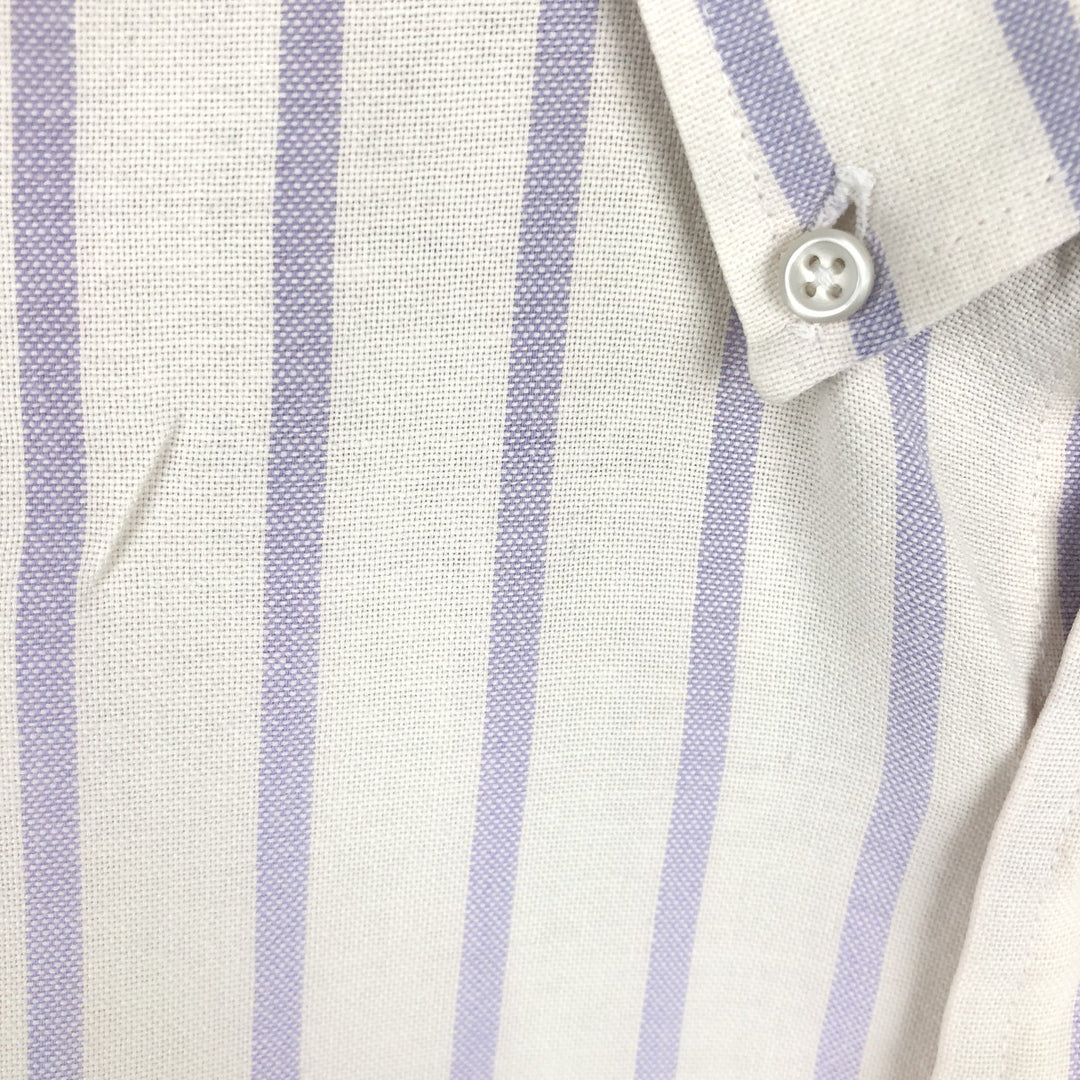 90'S Gap (Old Gap) Button-Down Short-Sleeve Cotton Striped Shirt, Made in Canada, Men's Size L (Equivalent), Vintage cotton white type Vintage Second Hand